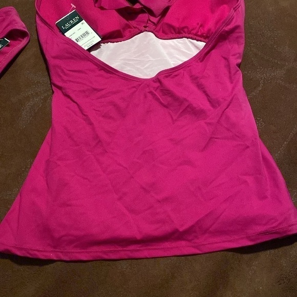 Lauren Ralph Lauren fuchsia tankini 2 piece set size 10 - Picture 6 of 9